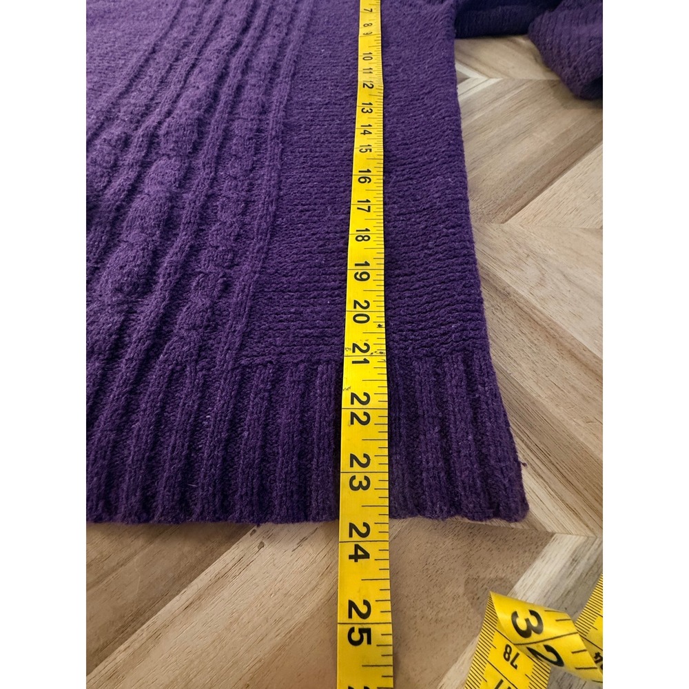 Y2K Mossimo Supply Co Purple Cable Knit‎ Wool Blend Cable Knit Sweater Small - Picture 5 of 5